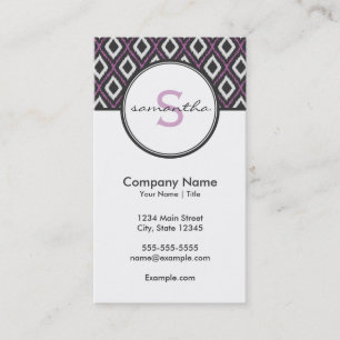 Cartão De Visita Roxo e cinzento modernos