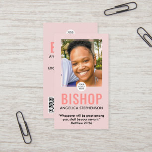 Cartão De Visita Roxo Feminino Desbotado Foto QR Logotipo Igreja Bi