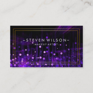Cartão De Visita Roxo moderno da faísca do brilho do fulgor do