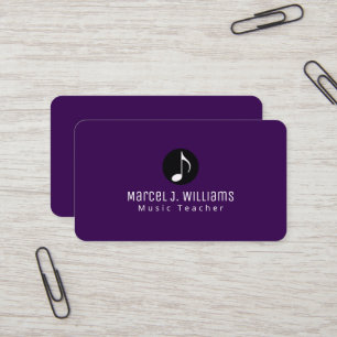 Cartão de visita Roxo Musical Com Nota Musical