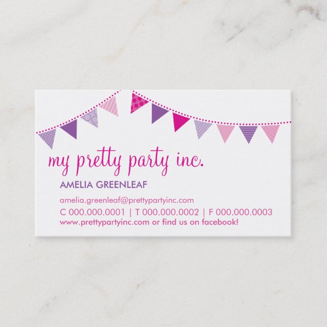 CARTÃO DE VISITA: roxo rosa bonito (Frente)