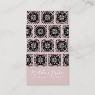 Cartão De Visita Roxo Rosa Mandala Yoga Macramê
