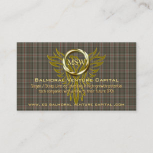 Cartão De Visita Royal Tartan, Dourado Ring, capitalista de risco