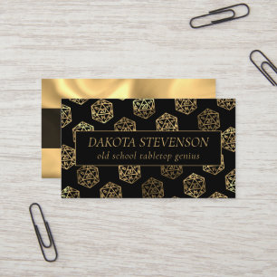 Cartão De Visita RPG Dice Tabletop Gamer Branding de Fantasia Dou