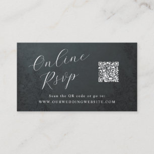 Cartão De Visita RSVP Online Código QR Casamento ornamental