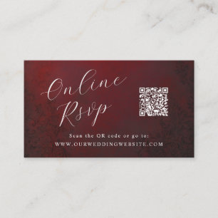 Cartão De Visita RSVP Online Código QR Casamento ornamental