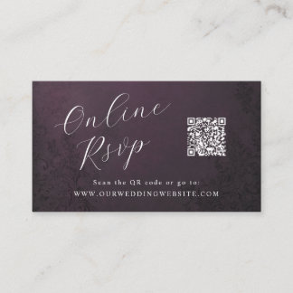 Cartão De Visita RSVP Online Código QR Casamento ornamental