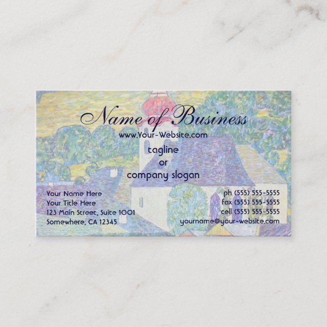 Cartão De Visita Rua: Igreja Wolfgang por Gustav Klimt, Arte Vitori (Frente)