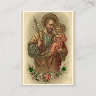 Cartão De Visita Rua. Joseph Jesus Oração Católica Shamrocks