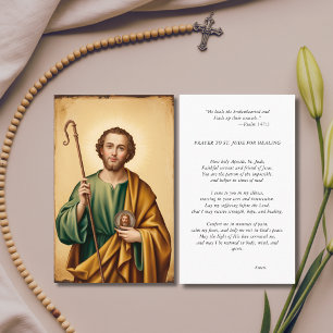Cartão De Visita Rua. Jude Photo Prayer Card Para Doença