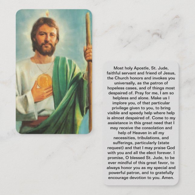 Cartão De Visita Rua. Jude Prayer Card: Gabi Após Horas (Frente/Verso)