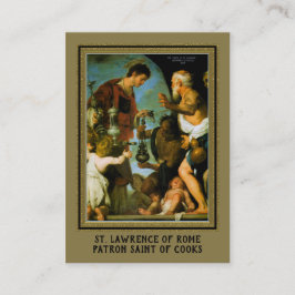Cartão De Visita Rua. Lawrence de Roma, Santo Patronal de Cooks Pra