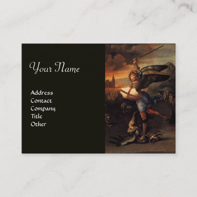 Cartão De Visita Rua Michael e Dragão, preto (Frente)