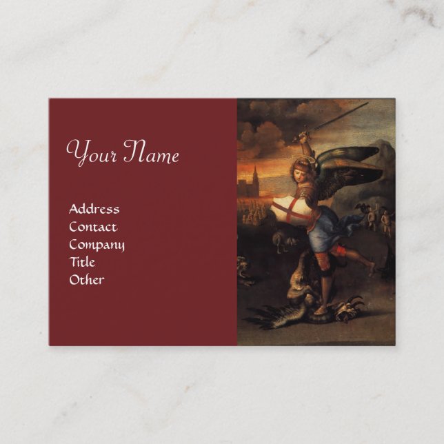 Cartão De Visita Rua Michael e Dragon, Red (Frente)