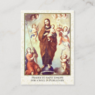 Cartão De Visita Ruas Católicas. Joseph Prayer Souls in Purgatory