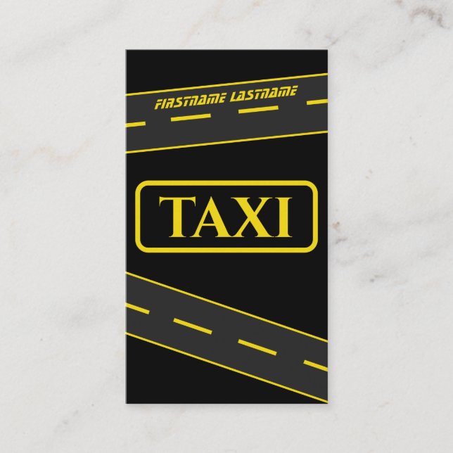 Cartão De Visita Ruas da cidade de TAXI para taxista (Frente)