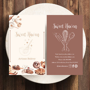 Cartão De Visita Rubor Utensílios de Cozinha Minimalista Elegante P