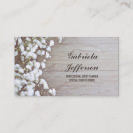 Cartão De Visita Rustic Baby's Breath Country Barn Floral