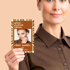Cartão De Visita Rustic Chic Nail Beauty Salon Business Foto