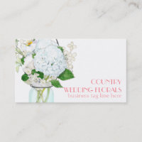 Rustic Country Mason Jar Flowers White Hydrangeas