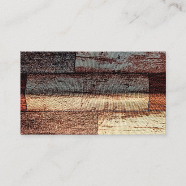 Cartão De Visita Rustic Faux Wood Panel Texture (Frente)
