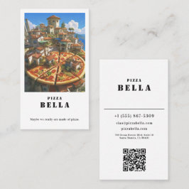 Cartão De Visita Rustic Italian Pizza Bella Coastal Town Shop