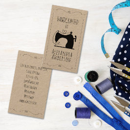 Cartão De Visita Rustic Kraft Vintage Sewing Machine Handcrafted