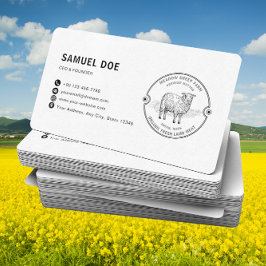 Cartão De Visita Rustic Lamb Sheep Farm LOGO QR Code 