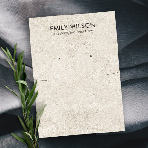 CARTÃO DE VISITA RUSTIC OFF WHITE STUCCO NECKLACE EARRING DISPLAY