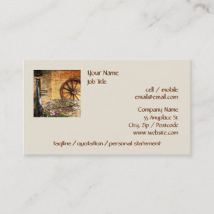 Cartão De Visita Rustic Pump, bem e Cartwh Bantham no Sundown..