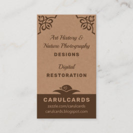 Cartão De Visita Rústico cartolina Art nouveau ornamentos CC1188