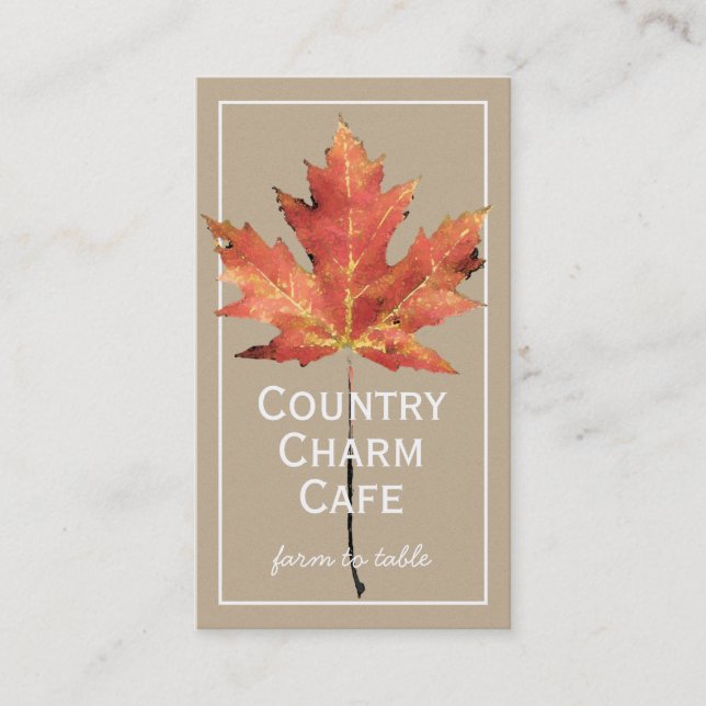 Cartão De Visita Rústico Kraft Papel Aquoso Folha de Girassol (Frente)