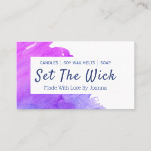 Cartão De Visita Sabão de Velas de Soja Derretida à Mancha