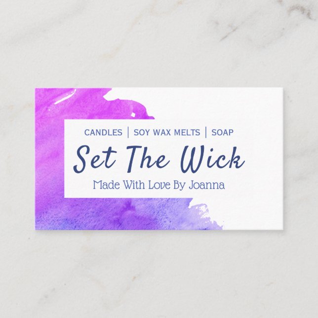 Cartão De Visita Sabão de Velas de Soja Derretida à Mancha (Frente)