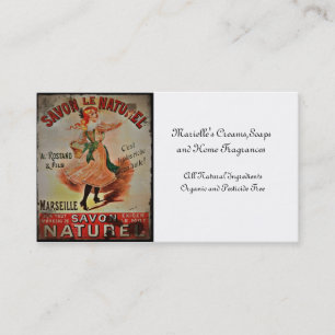 Cartão De Visita Sabões de Savon Naturel do vintage