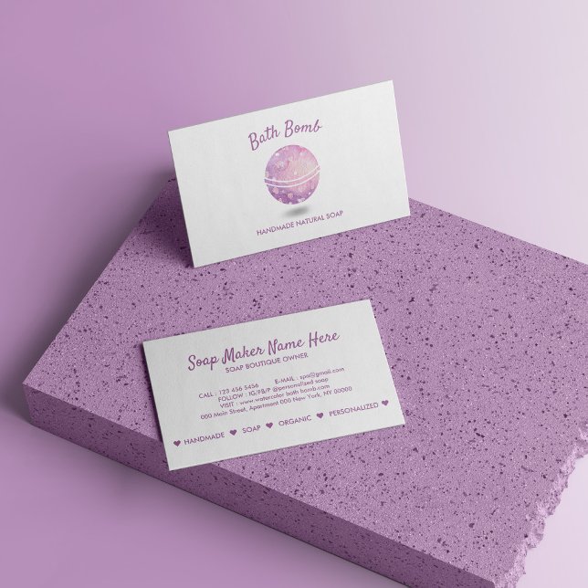 Cartão De Visita Sabonete Natural Spa de Bomba de Banho (Bath Bomb Spa Natural Soap Business Card)