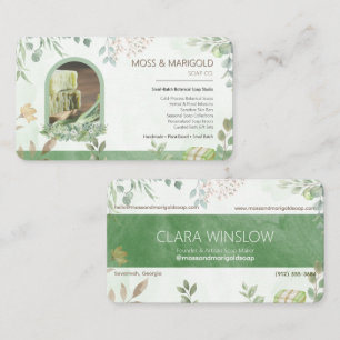 Cartão De Visita Sabonete Orgânico Botânico de Aquarela