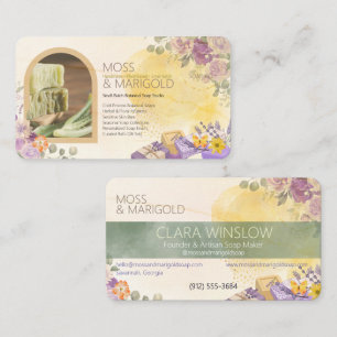 Cartão De Visita Sabonete Orgânico Floral de Calêndula & Lavanda