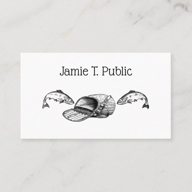 Cartão De Visita Saco de pesca e peixe (Frente)