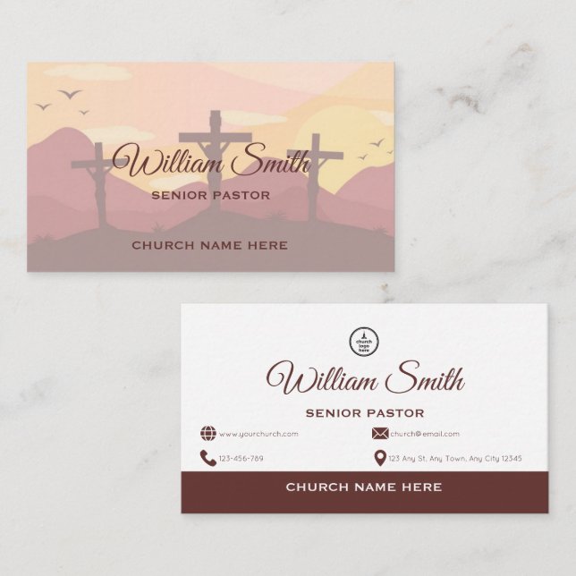 Cartão De Visita Sacred Grace Pastoral Business Card (Frente/Verso)