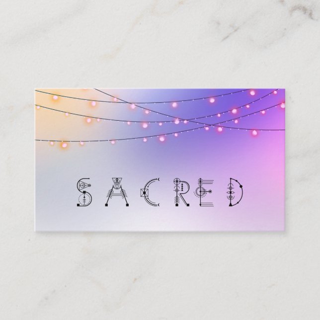 Cartão De Visita *~* SACRED Pastel acende psíquico reiki (Frente)