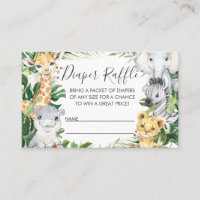 Safari Animal Greenery Chá de fraldas Raffle