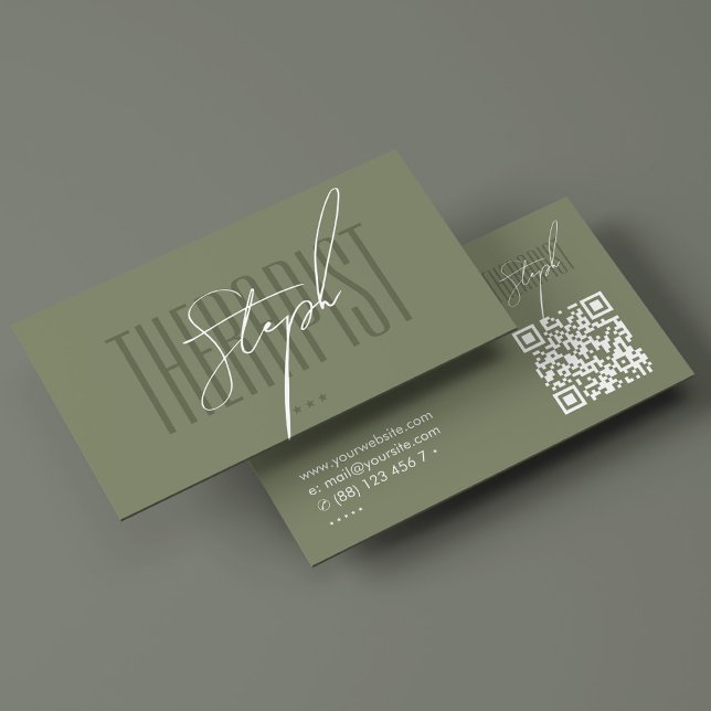 Cartão De Visita Sage de assinatura física minimamente terapista mo (Minimal Physical Therapist Podiatrist Sage Modern Business Card
)
