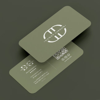 Cartão De Visita Sage Elegante do Logotipo D do Monograma Profissio