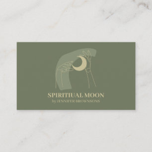 Cartão De Visita Sage Gold Hands Cura de Energia Lunar Reiki