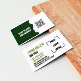 Cartão De Visita Sage Green Modern Elegant QR Business Card