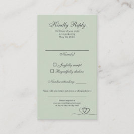 Cartão De Visita Sage Green Modern Mix and Match Wedding RSVP Card