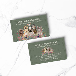 Cartão De Visita Sage green PetSitter cão com estrutura