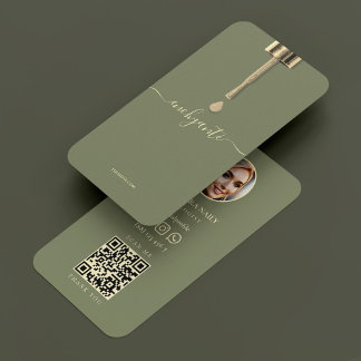 Cartão De Visita Sage Mínimo do Salão de Nail Tech Nail