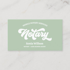 Cartão De Visita Sage Notary Loan Signal Agent Calliographic